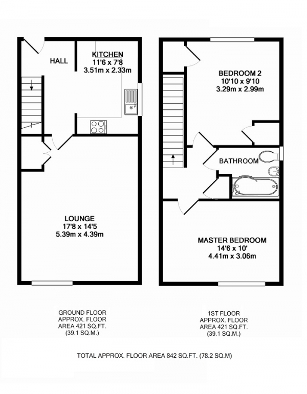 Floor Plan for 2 Bedroom Maisonette for Sale in Teviot Street, Falkirk, Stirlingshire, FK1, FK1, 5HY - Offers in Excess of &pound62,000