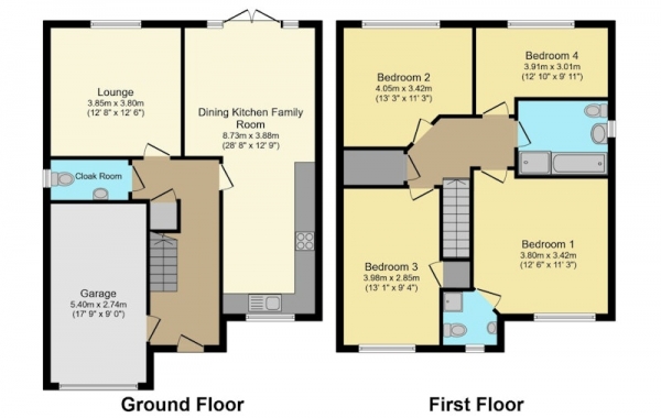 Floor Plan Image for 4 Bedroom Detached House for Sale in Woodside Park, Wigton, Cumbria, CA7