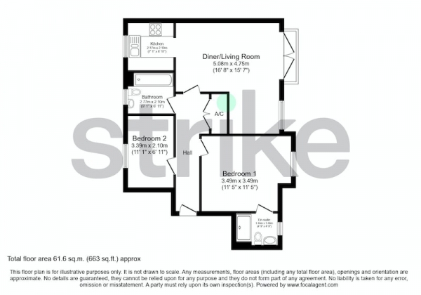 Floor Plan Image for 2 Bedroom Flat for Sale in Torridon Drive, Peterborough, Cambridgeshire, PE7