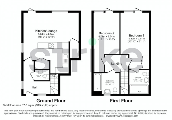 Floor Plan Image for 2 Bedroom Maisonette for Sale in Loampit Road, Erith, London, DA8