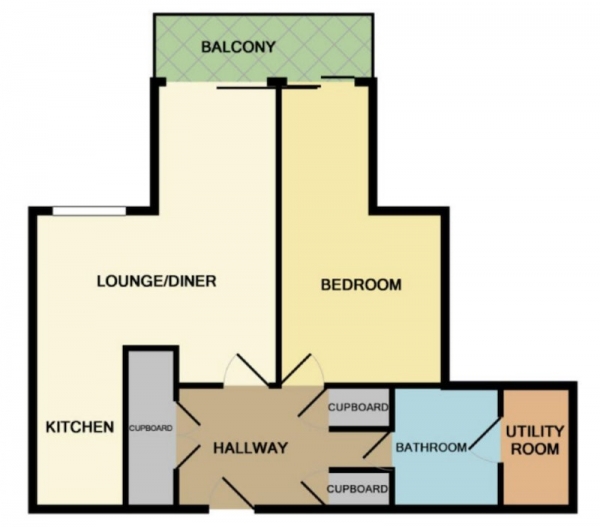 Floor Plan Image for 1 Bedroom Flat for Sale in Leftbank, Manchester, Greater Manchester, M3