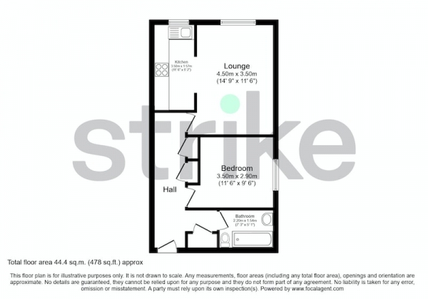 Floor Plan Image for 1 Bedroom Flat for Sale in Grange Avenue, Preston, Lancashire, PR2