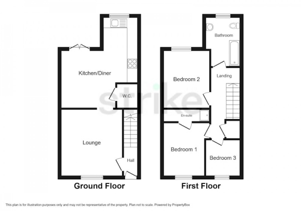 Floor Plan Image for 3 Bedroom Terraced House for Sale in Fisher Lane, Mansfield, Nottinghamshire, NG18