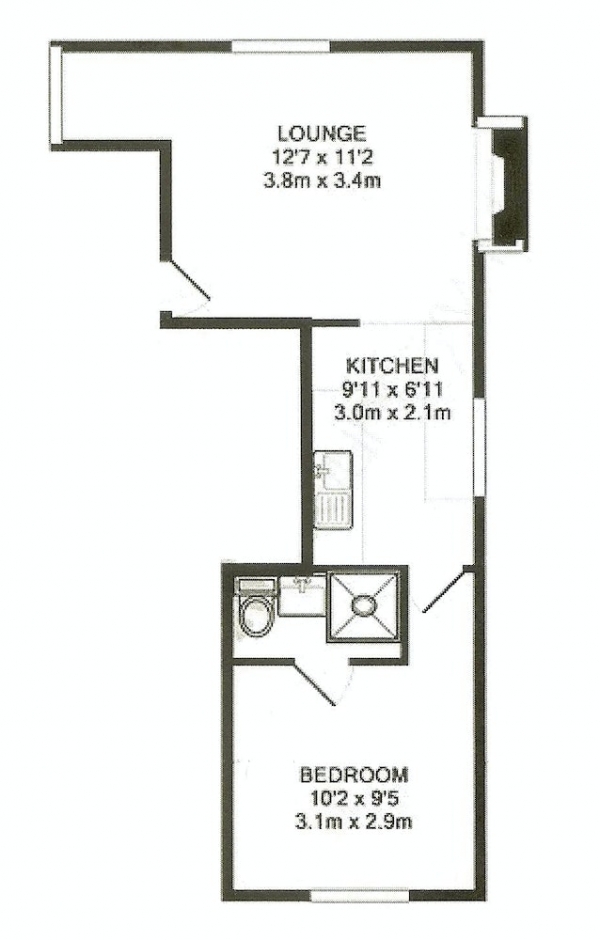 Floor Plan Image for 1 Bedroom Flat for Sale in Longdene Road, Haslemere, Surrey, GU27