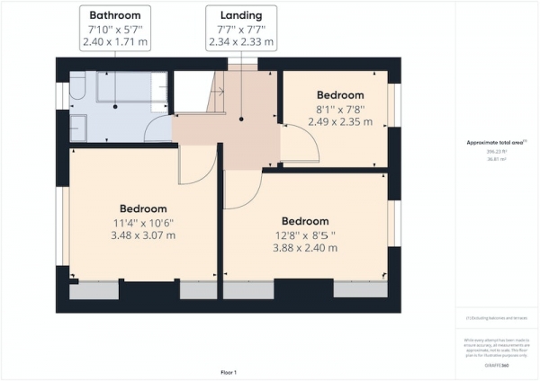 Floor Plan for 3 Bedroom Semi-Detached House for Sale in Thorns Avenue, Astley Bridge, Bolton, Greater Manchester, BL1, BL1, 6NZ - Guide Price &pound265,000