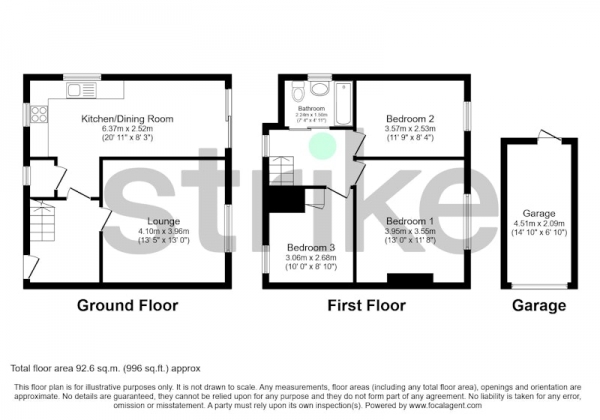 Floor Plan for 3 Bedroom Semi-Detached House for Sale in Park Avenue, Barrow-in-Furness, Cumbria, LA13, LA13, 9BJ -  &pound185,000