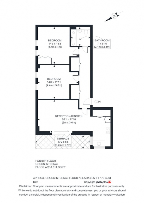 Floor Plan Image for 2 Bedroom Flat for Sale in Hilltop Avenue, London, London, NW10