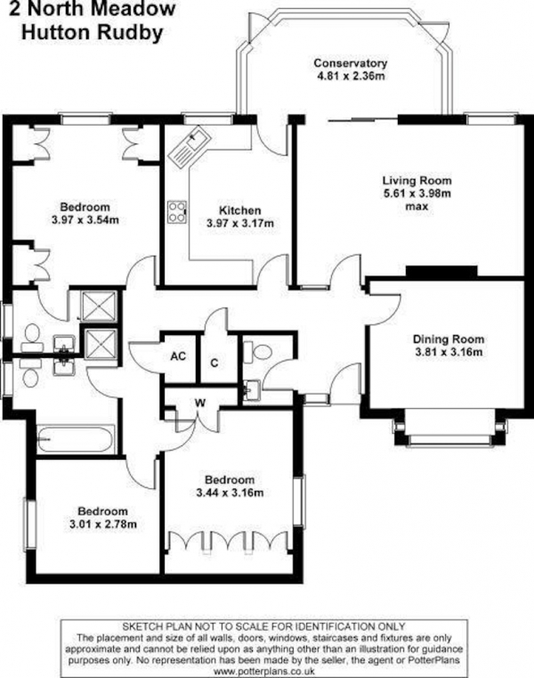 Floor Plan Image for 4 Bedroom Detached House for Sale in North Meadow, Hutton  Rudby, Yarm, North Yorkshire, TS15