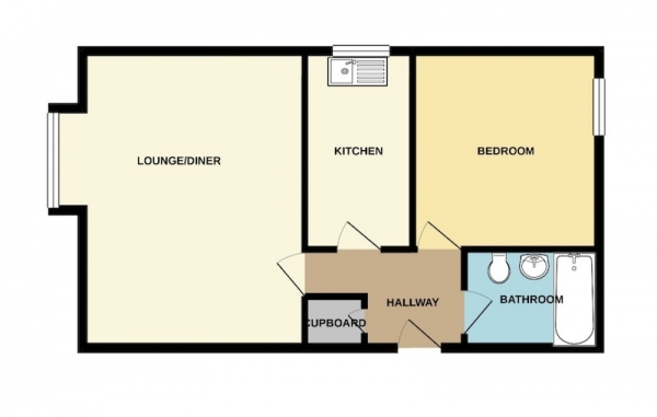 Floor Plan Image for 1 Bedroom Flat for Sale in Spring Road, Southampton, Hampshire, SO19