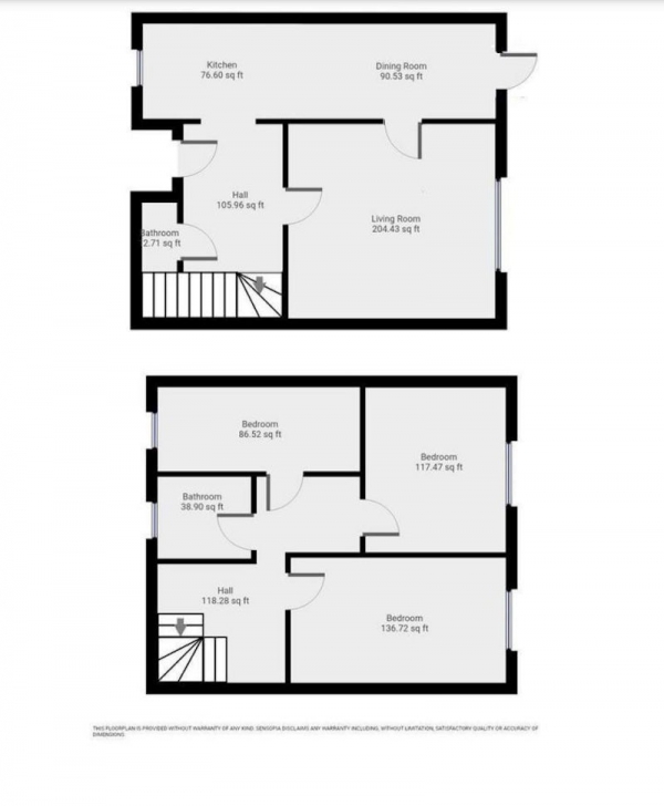 Floor Plan Image for 3 Bedroom Terraced House for Sale in Caneland Court, Waltham Abbey, Essex, EN9