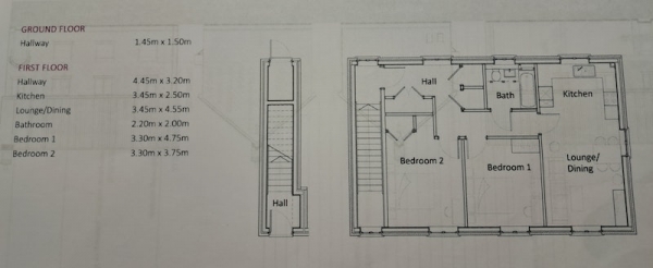 Floor Plan for 2 Bedroom Flat for Sale in Stevens Road, Eastleigh, Hampshire, SO50, SO50, 9RH - Fixed Price &pound275,000