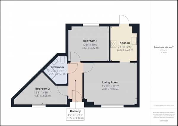 Floor Plan Image for 2 Bedroom Flat for Sale in Devonshire Street South, Manchester, Greater Manchester, M13