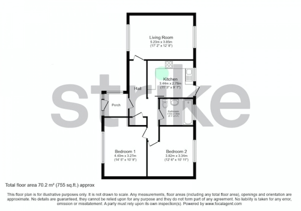 Floor Plan Image for 2 Bedroom Bungalow for Sale in Westbrook Avenue, Prescot, Merseyside, L34