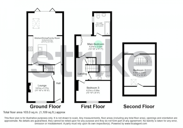 Floor Plan Image for 3 Bedroom Terraced House for Sale in Albert Street, Knutsford, Cheshire, WA16