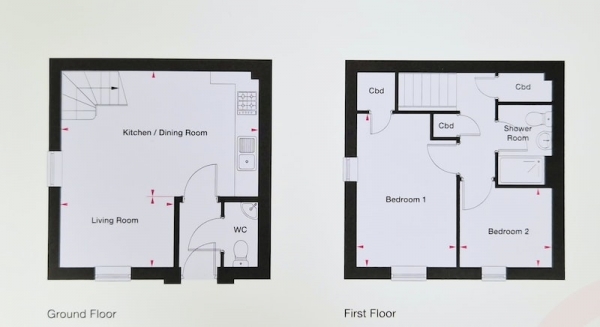 Floor Plan Image for 2 Bedroom End of Terrace House for Sale in Eden Road, Warwick, West Midlands, CV34