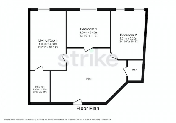 Floor Plan Image for 2 Bedroom Flat for Sale in Applewood Grove, Liverpool, Merseyside, L26