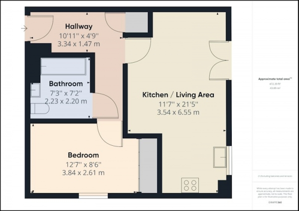 Floor Plan Image for 1 Bedroom Flat for Sale in Sanderson Villas, Gateshead, Tyne and Wear, NE8