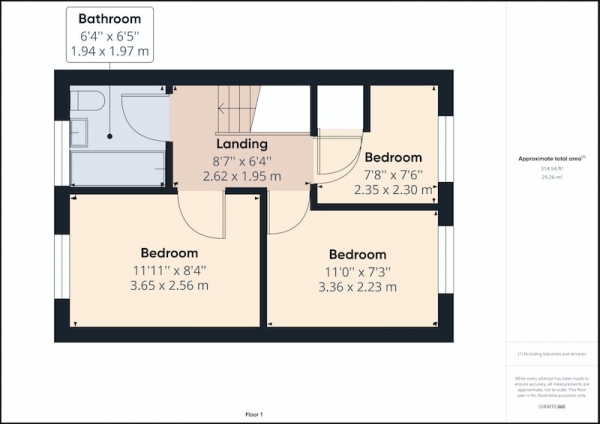 Floor Plan Image for 3 Bedroom Semi-Detached House for Sale in Redwood Crescent, Bradford, West Yorkshire, BD4