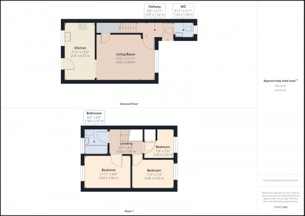 Floor Plan Image for 3 Bedroom Semi-Detached House for Sale in Redwood Crescent, Bradford, West Yorkshire, BD4