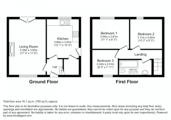 Floor Plan Image for 3 Bedroom Semi-Detached House for Sale in Gale Street, Syke, Rochdale, Greater Manchester, OL12