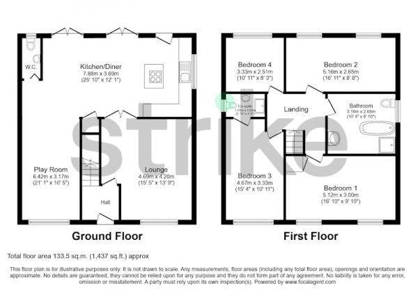 Floor Plan Image for 4 Bedroom Detached House for Sale in Blackthorne Avenue, Ellesmere Port, Cheshire, CH66