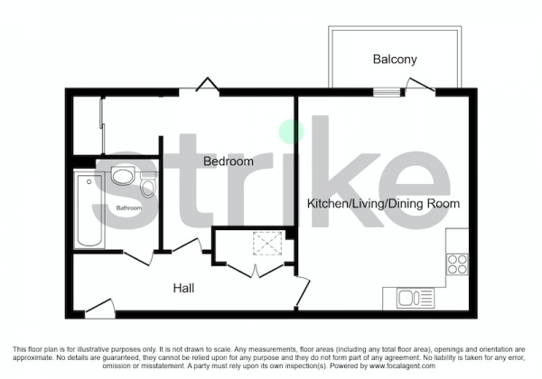 Floor Plan for 1 Bedroom Flat for Sale in Horsnell Close, SE5 7FW, London, SE5, SE5, 7FW - Guide Price &pound400,000