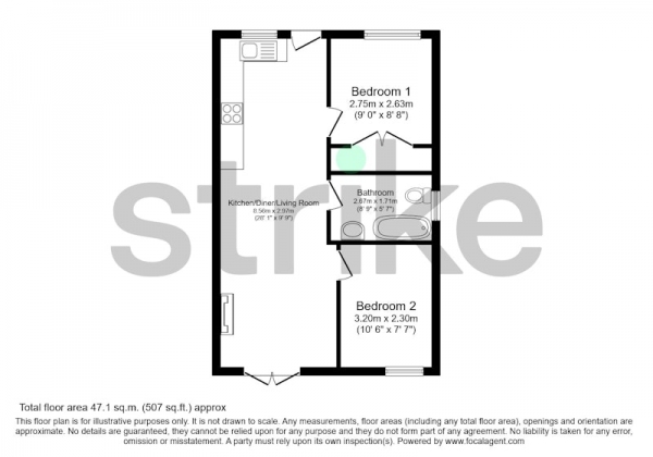 Floor Plan Image for 2 Bedroom Bungalow for Sale in Locketts Lane, Stoke-on-Trent, Staffordshire, ST3