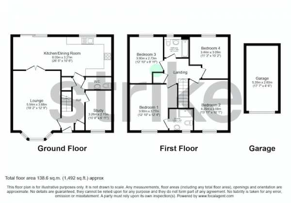 Floor Plan Image for 4 Bedroom Detached House for Sale in Milking Lane, Nuneaton, Warwickshire, CV10