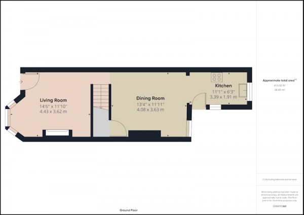 Floor Plan Image for 3 Bedroom Terraced House for Sale in Eskdale Road, Sheffield, South Yorkshire, S6