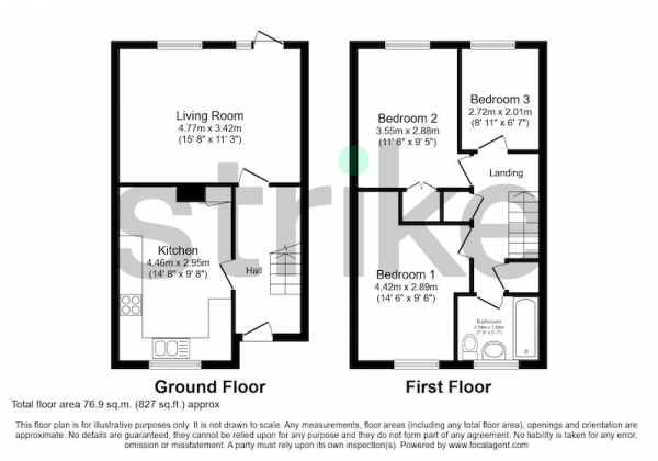 Floor Plan Image for 3 Bedroom Terraced House for Sale in Thornbera Road, Bishop's Stortford, Hertfordshire, CM23