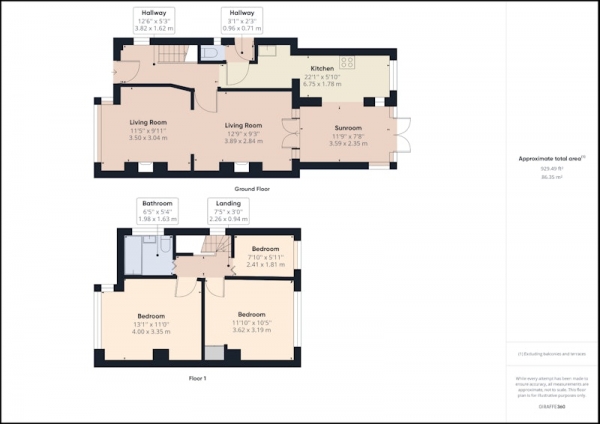 Floor Plan Image for 3 Bedroom Semi-Detached House for Sale in Hillfoot Crescent, Pudsey, Leeds, LS28