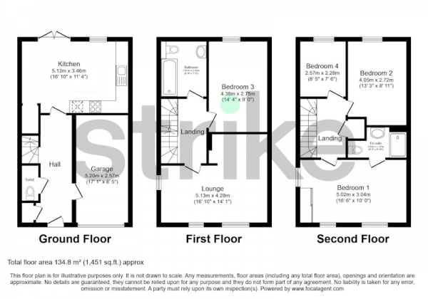 Floor Plan Image for 4 Bedroom Terraced House for Sale in Firepool View, Taunton, Somerset, TA1