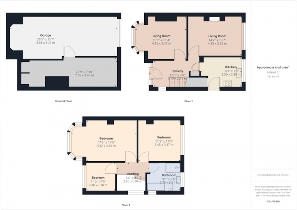 Floor Plan Image for 3 Bedroom Semi-Detached House for Sale in Aberford Road, Leeds, West Yorkshire, LS26