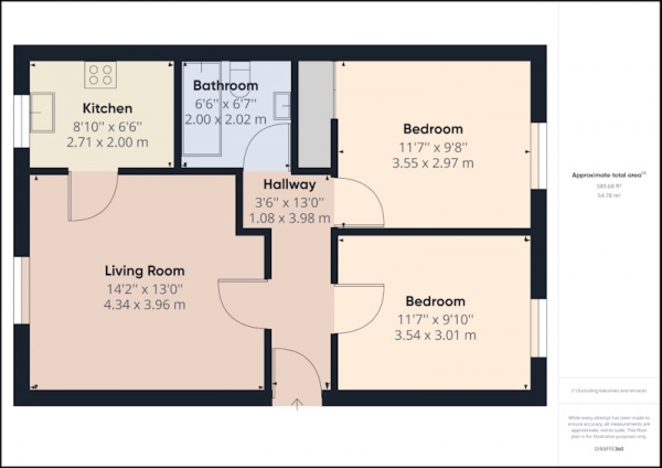 Floor Plan Image for 2 Bedroom Flat for Sale in Ryland Bridge, Lincoln, Lincolnshire, LN2