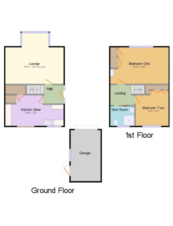 Floor Plan Image for 2 Bedroom Semi-Detached House for Sale in Woodcote Road, Leicester, Leicester, LE3