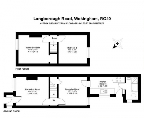 Floor Plan Image for 2 Bedroom Terraced House for Sale in Langborough Road, Wokingham, Berkshire, RG40