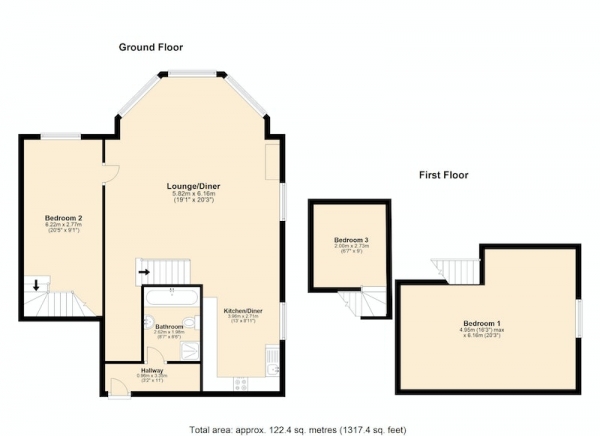 Floor Plan for 2 Bedroom Maisonette for Sale in Ullet Road, Liverpool, Merseyside, L17, L17, 3AT - OIRO &pound320,000