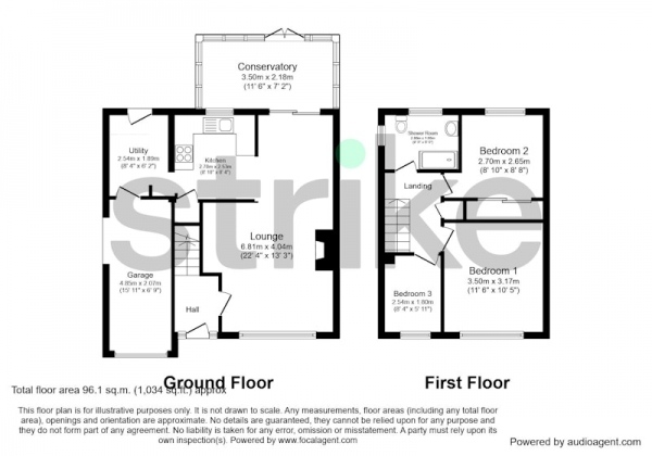Floor Plan for 3 Bedroom Semi-Detached House for Sale in Archers Wells, Milton Keynes, Buckinghamshire, MK3, MK3, 6JG -  &pound335,000
