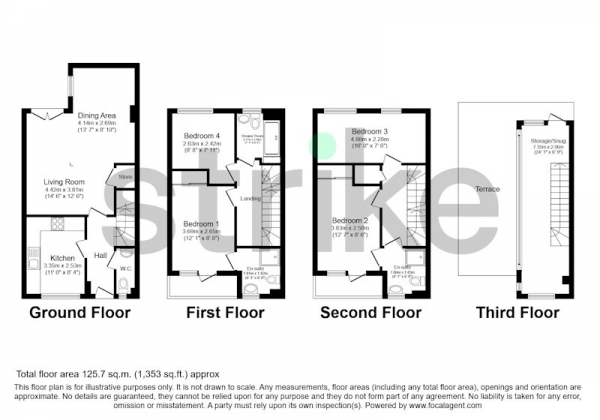 Floor Plan Image for 4 Bedroom Terraced House for Sale in New England Street, Brighton, East Sussex, BN1