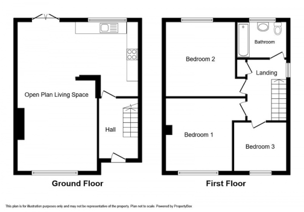 Floor Plan Image for 3 Bedroom End of Terrace House for Sale in George Marston Road, Coventry, West Midlands, CV3