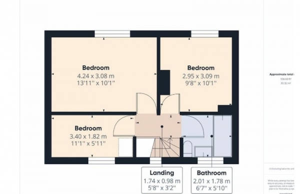 Floor Plan Image for 3 Bedroom Terraced House for Sale in Longthorpe Lane, Wakefield, West Yorkshire, WF3