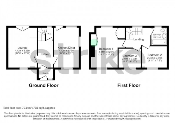 Floor Plan Image for 3 Bedroom Terraced House for Sale in Coleridge Street, Derby, Derbyshire, DE23