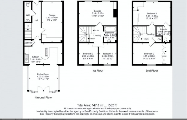 Floor Plan Image for 4 Bedroom Terraced House for Sale in Aspen Close, Cleckheaton, West Yorkshire, BD19