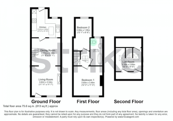 Floor Plan Image for 2 Bedroom Terraced House for Sale in Main Road, Crewe, Cheshire, CW2