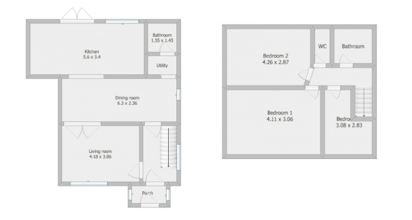 Floor Plan Image for 3 Bedroom End of Terrace House for Sale in Swanage Avenue, Manchester, Greater Manchester, M23