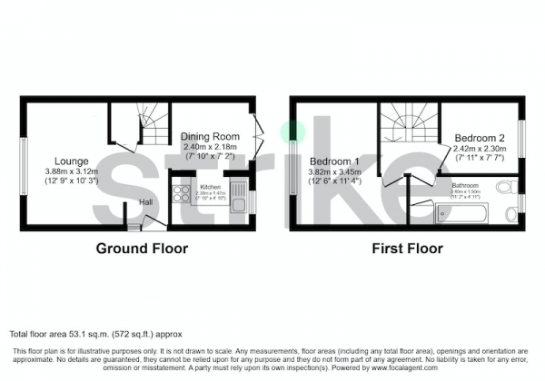 Floor Plan Image for 2 Bedroom Semi-Detached House for Sale in Rayton Court, Doncaster, Nottinghamshire, DN11