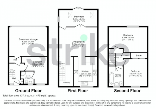 Floor Plan Image for 3 Bedroom Terraced House for Sale in Throckmorton Road, Redditch, Worcestershire, B98