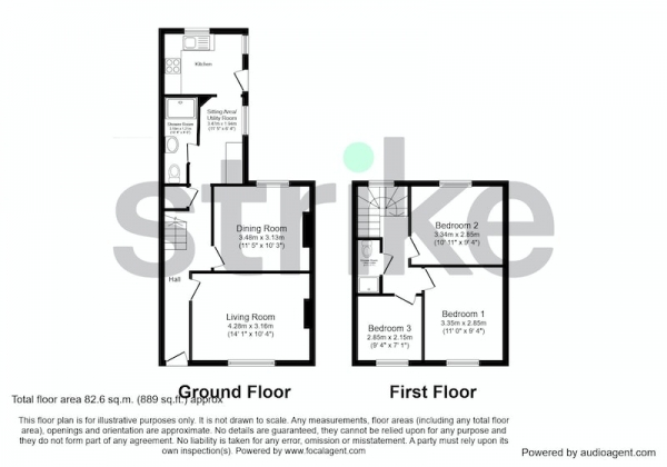Floor Plan Image for 3 Bedroom Terraced House for Sale in Chapel Terrace, Hayle, Cornwall, TR27