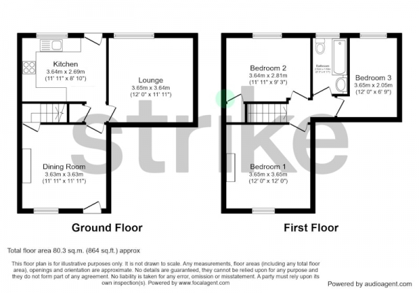 Floor Plan Image for 3 Bedroom Terraced House for Sale in London Road, Derby, Derbyshire, DE72