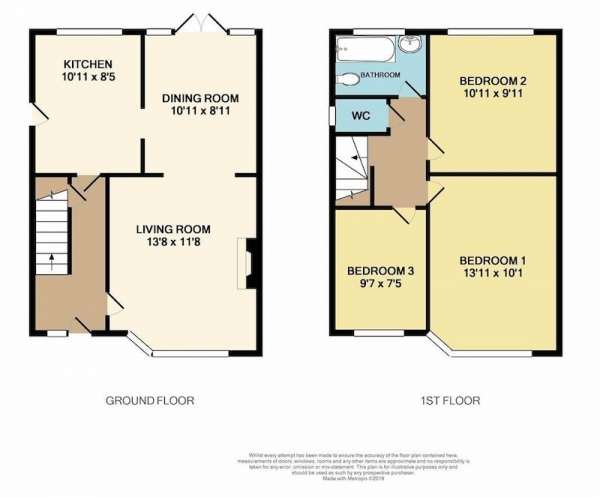 Floor Plan Image for 3 Bedroom Semi-Detached House for Sale in Grimsbury Drive, Banbury, Oxfordshire, OX16